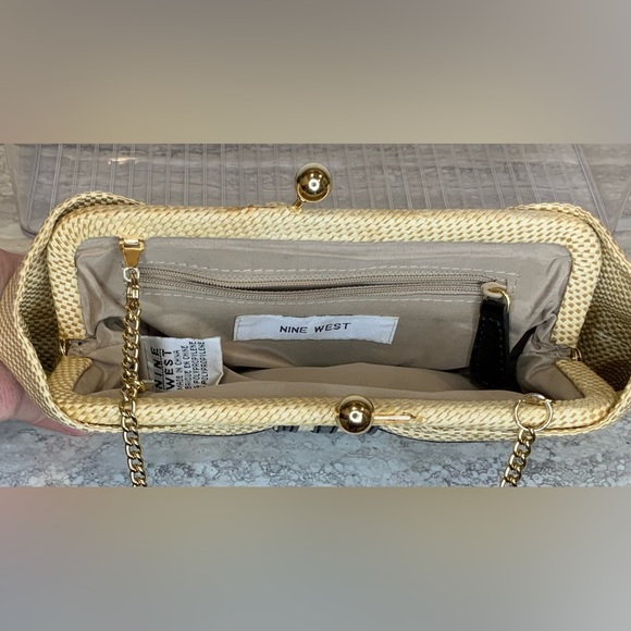NINE WEST Beige Jute Woven Clutch - Picture 3 of 3